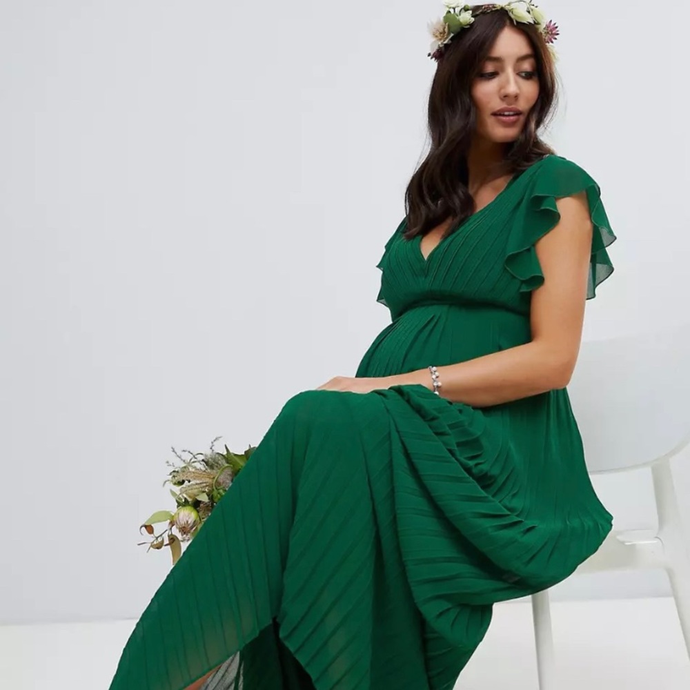 Asos emerald green TFNC London maternity Dress size M